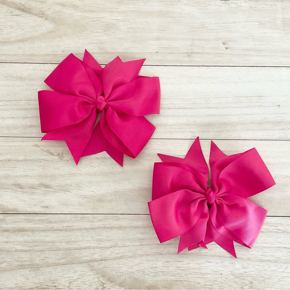 Hot Pink Girls' Hair Bows - Set of 2